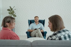 couple at marriage therapy