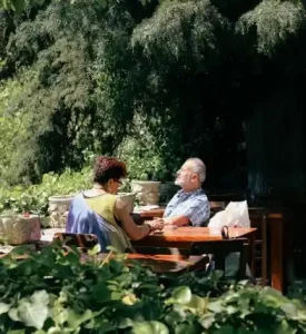 couple sitting at a table